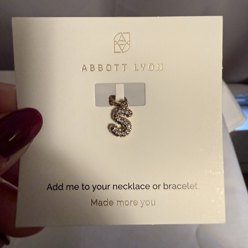 Abbott Lyon "S" Bubble Initial Pendant Charm Gold With Crystals New With Tags — image 2 of 6